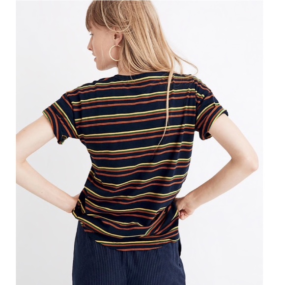 NWT Madewell Whisper Cotton Crewneck Stripe Tee - Picture 3 of 8